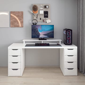 Skrivebord Kalune Design Alen 180 cm (180 x 75 x 60 cm) Hvid 8 skuffer - Hvid - Møbler - Borde - Kontorbord - Skrivebord