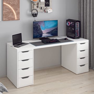 Skrivebord Kalune Design Alen 180 cm (180 x 75 x 60 cm) Hvid 8 skuffer - Hvid - Møbler - Borde - Kontorbord - Skrivebord