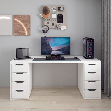Skrivebord Kalune Design Alen 180 cm (180 x 75 x 60 cm) Hvid 8 skuffer - Hvid - Møbler - Borde - Kontorbord - Skrivebord