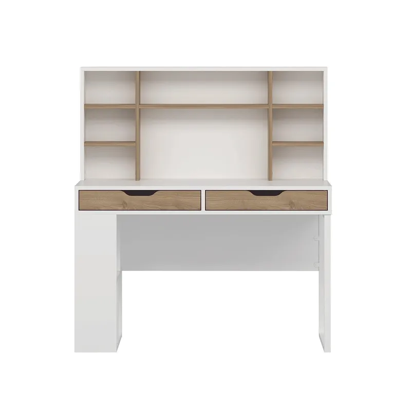 Skrivebord Kalune Design Mila (120 x 132 x 60 cm) Hvid valnød, Hvid og valnød
