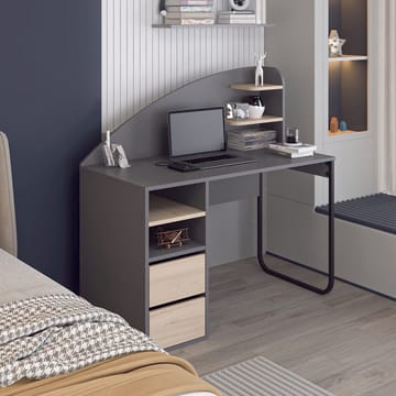 Skrivebord Kalune Design Mirel (120 x 120 x 60 cm) Antracit valnød - Antracit/Valnød - Møbler - Borde - Kontorbord - Skrivebord