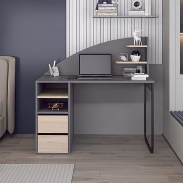 Skrivebord Kalune Design Mirel (120 x 120 x 60 cm) Antracit valnød - Antracit/Valnød - Møbler - Borde - Kontorbord - Skrivebord