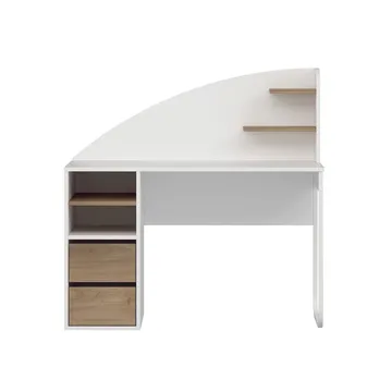 Skrivebord Kalune Design Mirel (120 x 120 x 60 cm) Hvid valnød - Hvid og valnød - Møbler - Borde - Kontorbord - Skrivebord