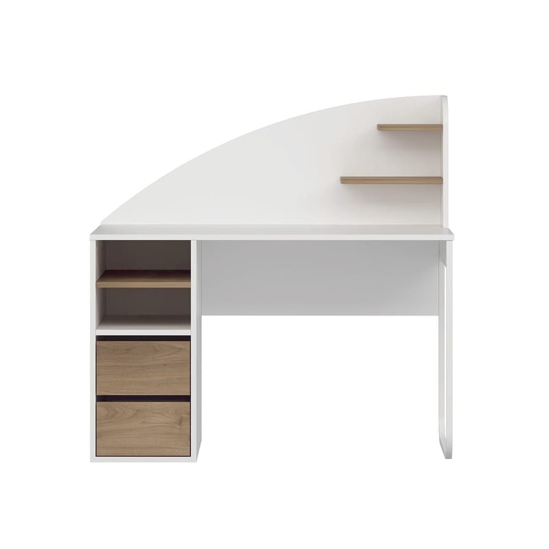 Skrivebord Kalune Design Mirel (120 x 120 x 60 cm) Hvid valnød - Hvid og valnød - Møbler - Borde - Kontorbord - Skrivebord