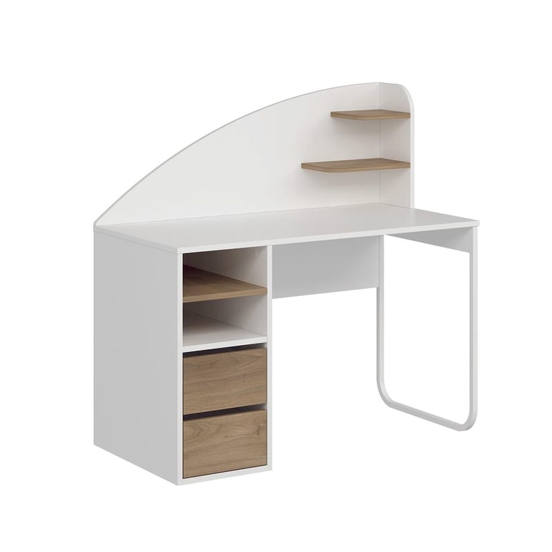 Skrivebord Kalune Design Mirel (120 x 120 x 60 cm) Hvid valnød - Hvid og valnød - Møbler - Borde - Kontorbord - Skrivebord