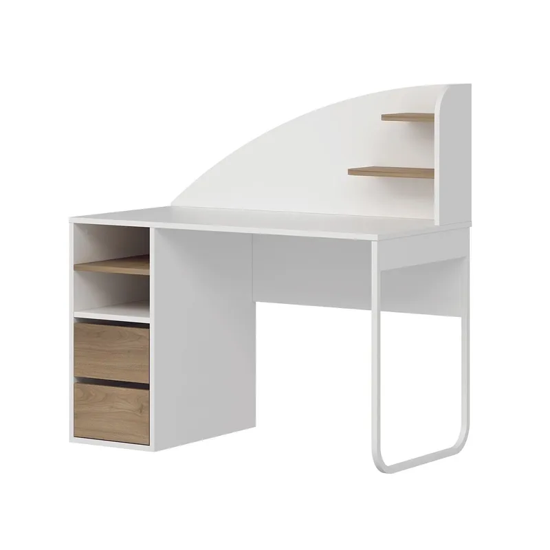 Skrivebord Kalune Design Mirel (120 x 120 x 60 cm) Hvid valnød, Hvid og valnød