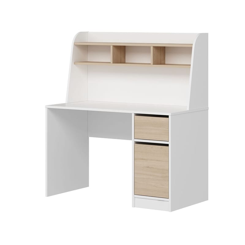 Skrivebord Kalune Design Orina (120 x 135 x 60 cm) Hvid valnød - Hvid og valnød - Møbler - Borde - Kontorbord - Skrivebord