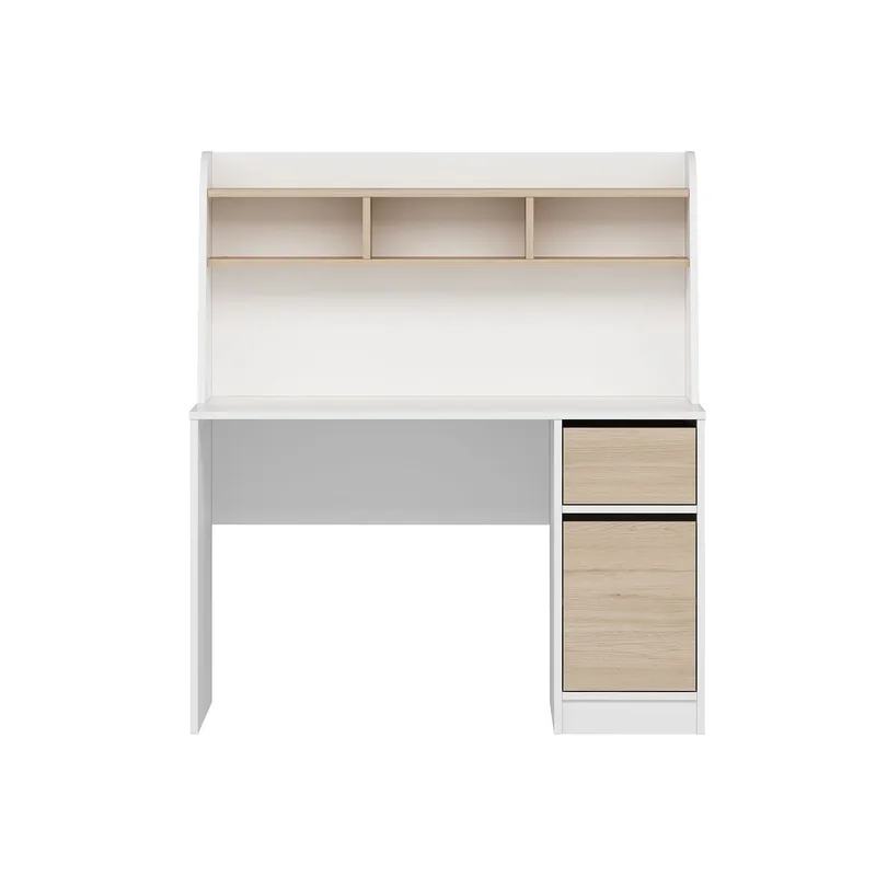 Skrivebord Kalune Design Orina (120 x 135 x 60 cm) Hvid valnød, Hvid og valnød