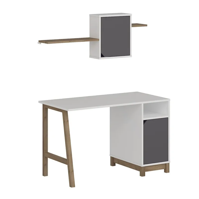 Skrivebord Kalune Design Venaro (120 x 75 x 60 cm) Hvid Valnød, Hvid og valnød