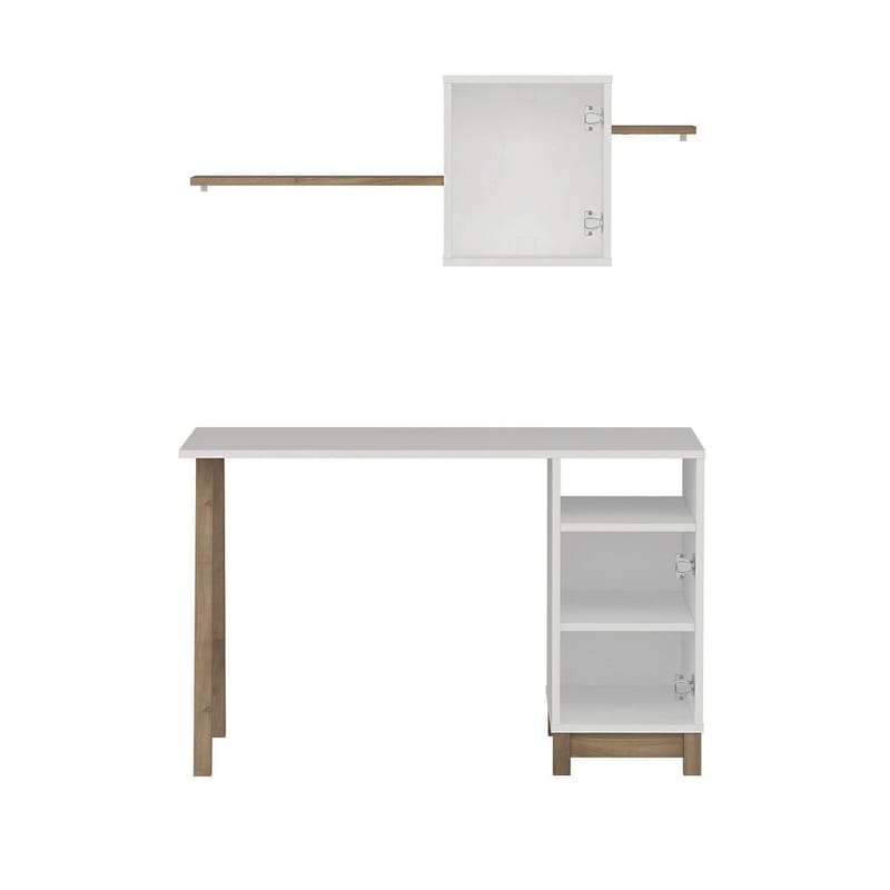 Skrivebord Kalune Design Venaro (120 x 75 x 60 cm) Hvid Valnød - Hvid og valnød - Møbler - Borde - Kontorbord - Skrivebord