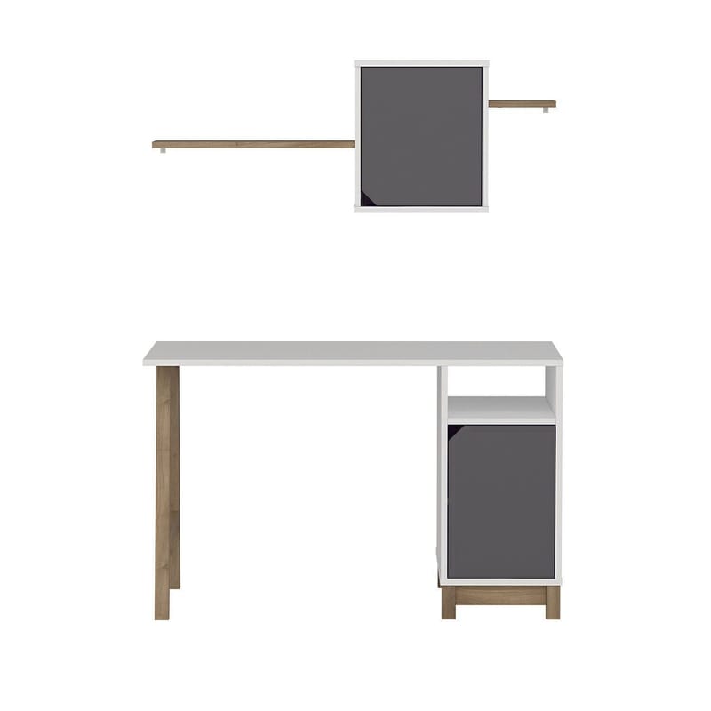 Skrivebord Kalune Design Venaro (120 x 75 x 60 cm) Hvid Valnød - Hvid og valnød - Møbler - Borde - Kontorbord - Skrivebord