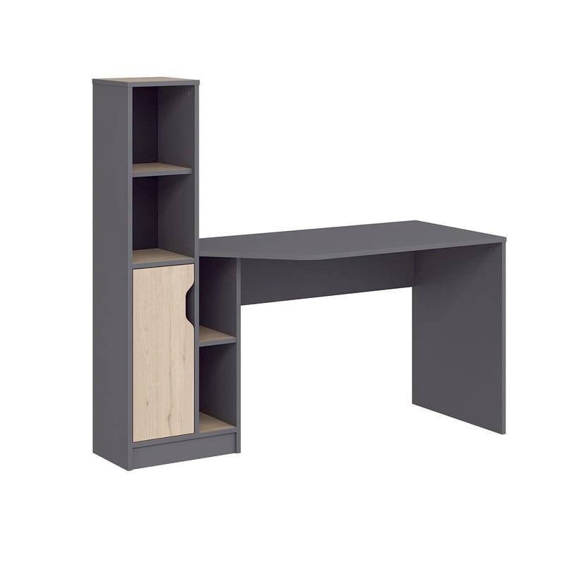 Skrivebord Kalune Design Viora (150 x 140 x 60 cm) Antracit valnød - Antracit og valnød - Møbler - Borde - Kontorbord - Skrivebord