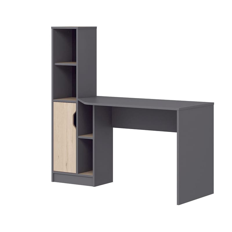 Skrivebord Kalune Design Viora (150 x 140 x 60 cm) Antracit valnød - Antracit og valnød - Møbler - Borde - Kontorbord - Skrivebord