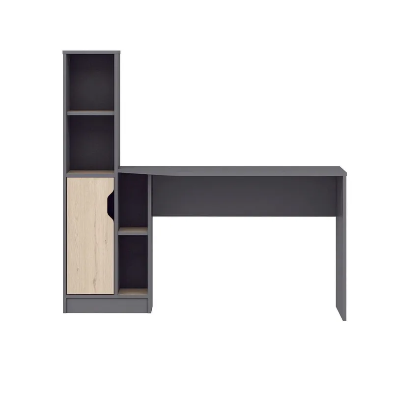 Skrivebord Kalune Design Viora (150 x 140 x 60 cm) Antracit valnød, Antracit og valnød