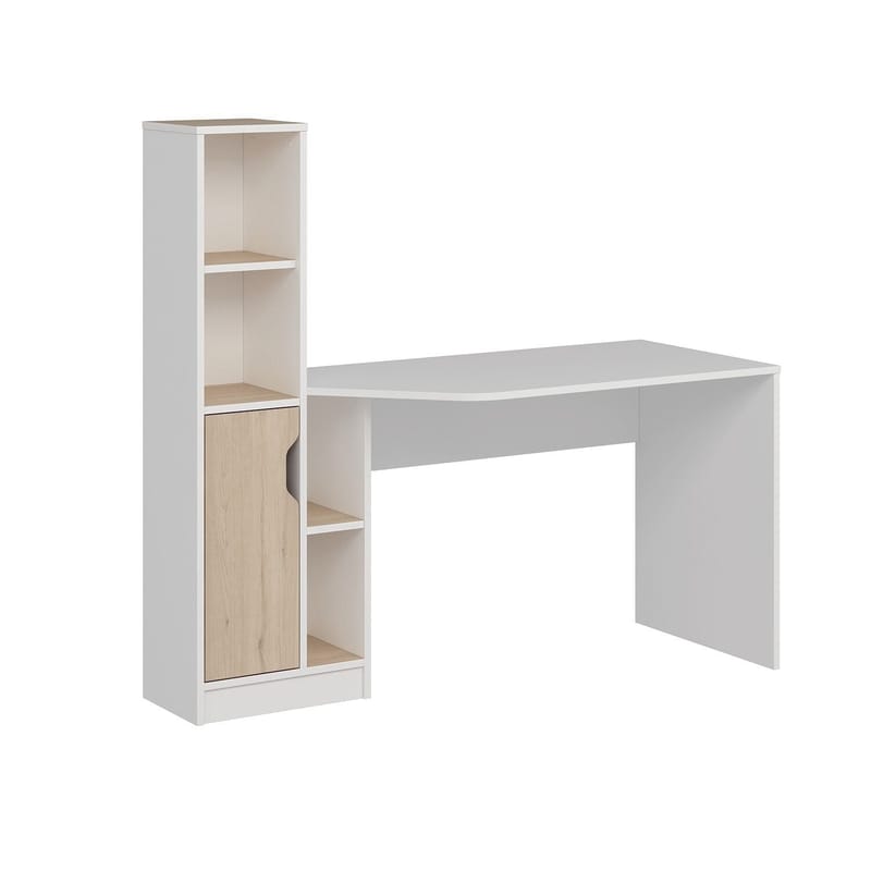 Skrivebord Kalune Design Viora (150 x 140 x 60 cm) Hvid valnød - Hvid og valnød - Møbler - Borde - Kontorbord - Skrivebord