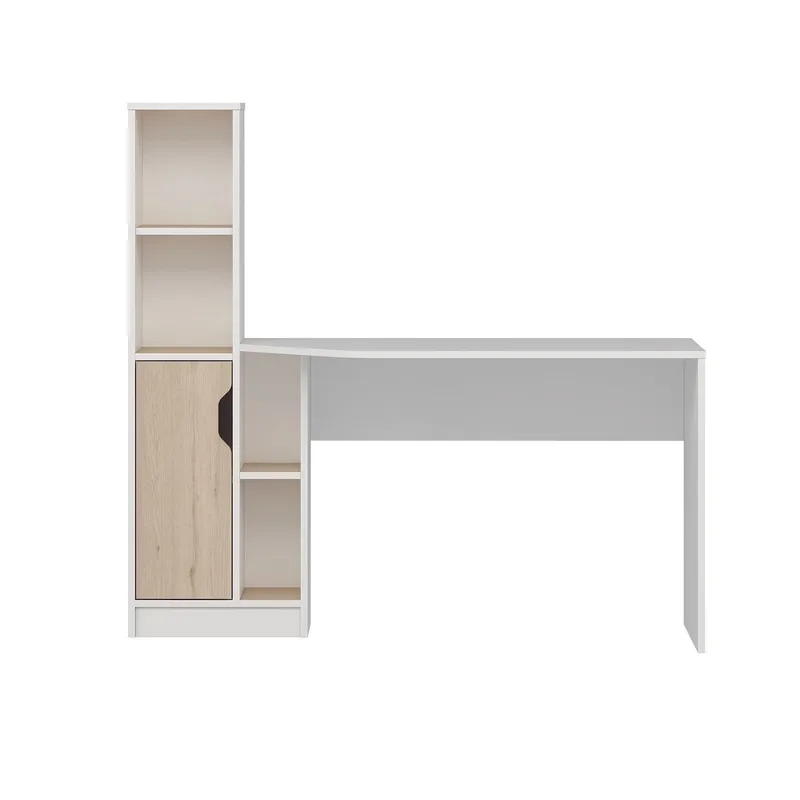 Skrivebord Kalune Design Viora (150 x 140 x 60 cm) Hvid valnød, Hvid og valnød