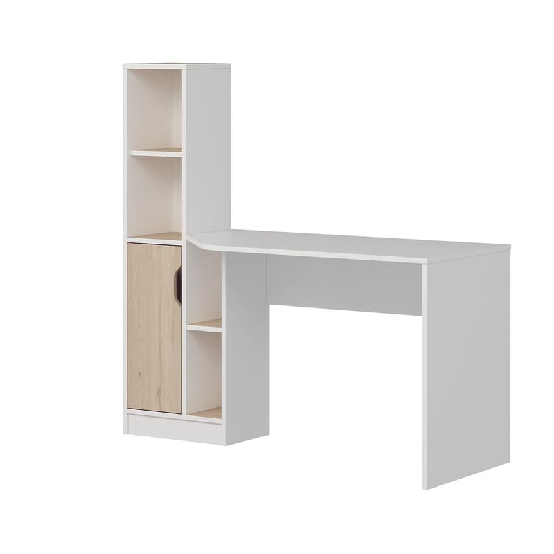 Skrivebord Kalune Design Viora (150 x 140 x 60 cm) Hvid valnød - Hvid og valnød - Møbler - Borde - Kontorbord - Skrivebord