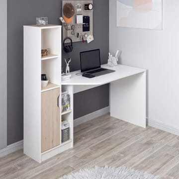 Skrivebord Kalune Design Viora (150 x 140 x 60 cm) Hvid valnød - Hvid og valnød - Møbler - Borde - Kontorbord - Skrivebord