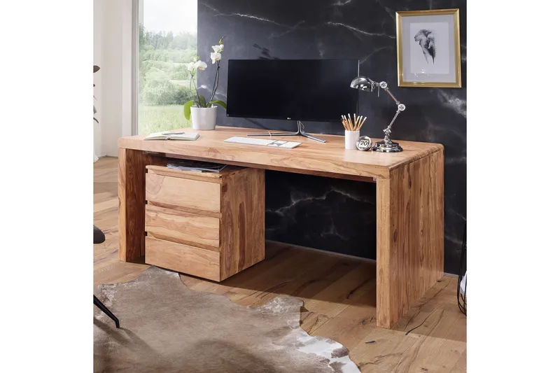 Kanaria Skrivebord 160 cm - Massivt Træ - Møbler - Borde - Kontorbord - Skrivebord