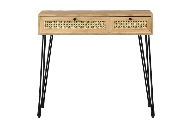 Karosta Skrivebord 105 cm med Opbevaring 2 Skuffer - Natur/Sort - Møbler - Borde - Kontorbord - Skrivebord