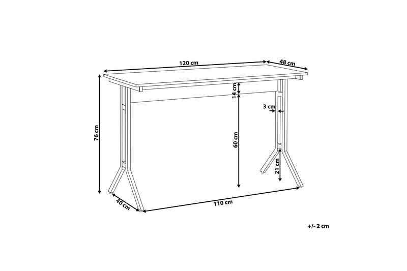 Kashay Skrivebord 120 cm - Brun/Grå - Skrivebord