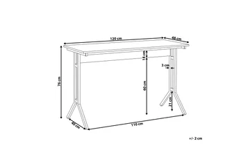 Kashay Skrivebord 120 cm - Brun/Grå - Møbler - Borde - Kontorbord - Skrivebord