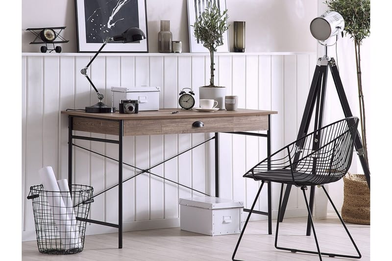 Kataliya Skrivebord 120 cm med Opbevaring Skuffe - Lyset Træ - Møbler - Borde - Kontorbord - Skrivebord