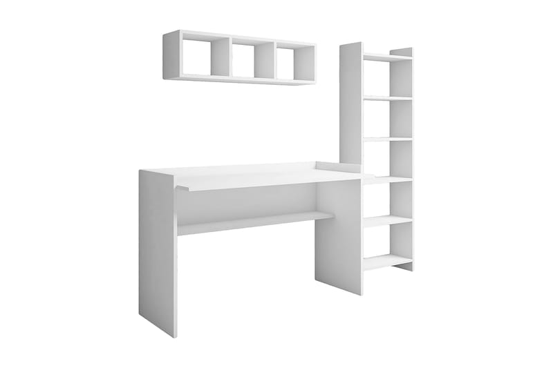 Kazeck Kontormøbelsæt 118 cm - Hvid - Møbler - Borde - Kontorbord - Skrivebord