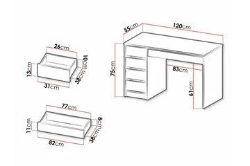 Kintore Skrivbord 120 cm Anthracite - Møbler - Borde - Kontorbord - Skrivebord