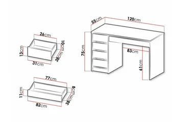 Kintore skrivebord 120 cm - Møbler - Borde - Kontorbord - Skrivebord