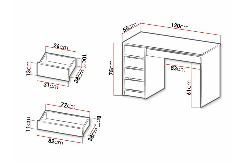 Kintore skrivebord 120 cm - Møbler - Borde - Kontorbord - Skrivebord