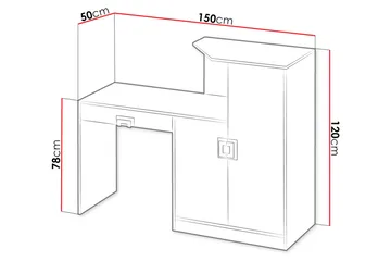 Klacksberg Skrivebord 150 cm med Opbevaring Skuffe + Skab - Beige/Hvid - Møbler - Borde - Kontorbord - Skrivebord