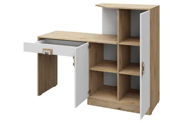 Klacksberg Skrivebord 150 cm med Opbevaring Skuffe + Skab - Beige/Hvid - Møbler - Borde - Kontorbord - Skrivebord
