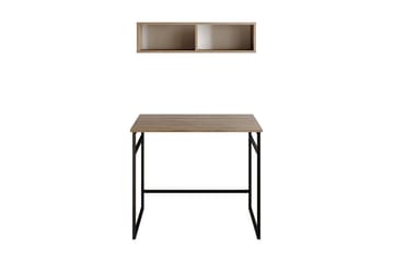 Klingbo Skrivebord 90 cm med Opbevaring Væghylde - Brun/Sort - Møbler - Borde - Kontorbord - Skrivebord