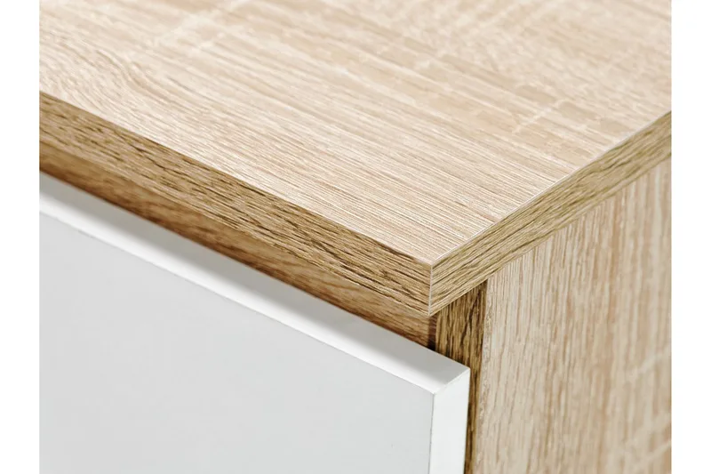 Kubana Skrivebord 130 cm med Opbevaring Skuffer - Grå/Hvid - Møbler - Borde - Kontorbord - Skrivebord