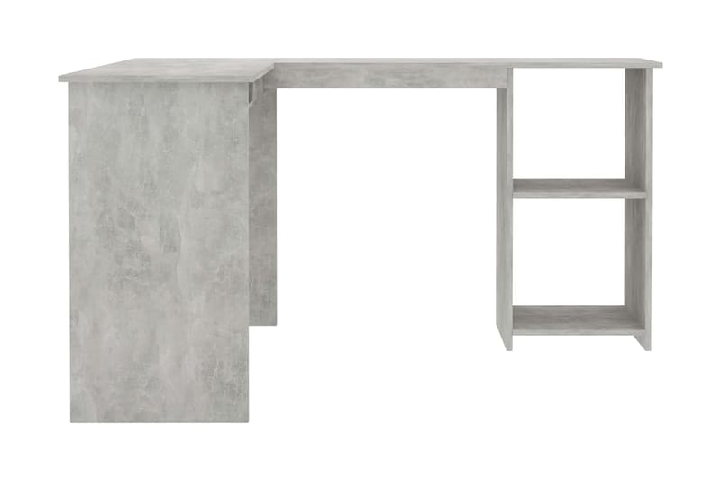 L-formet hjørneskrivebord 120x140x75 cm spånplade betongrå - Grå - Skrivebord