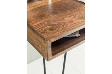 Langner Skrivebord 110 cm med Opbevaring Hylde - Massivt Træ/Sort - Møbler - Borde - Kontorbord - Skrivebord