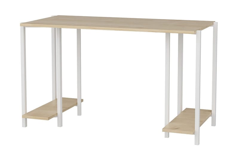 Malem Skrivebord 60x73,8x125,2 cm med opbevaring - Hvid - Møbler - Borde - Kontorbord - Skrivebord