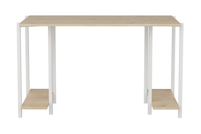 Malem Skrivebord 60x73,8x125,2 cm med opbevaring, Hvid