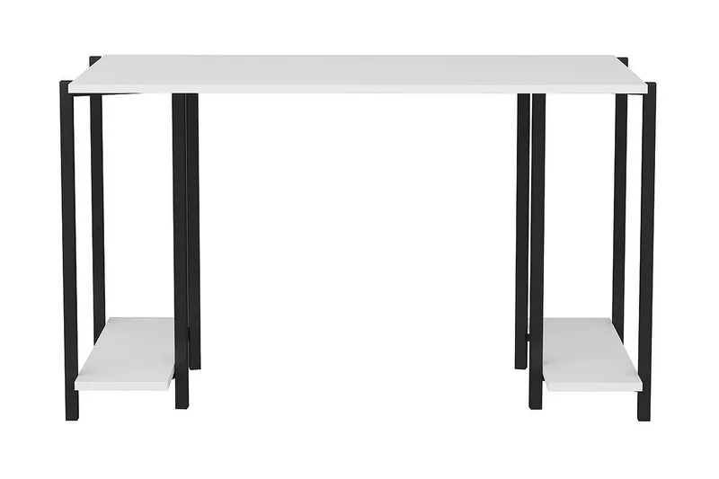 Malem Skrivebord 60x73,8x125,2 cm med opbevaring, Sort/Hvid
