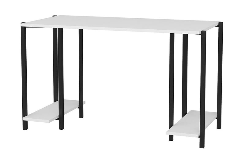 Malem Skrivebord 60x73,8x125,2 cm med opbevaring - Sort/Hvid - Møbler - Borde - Kontorbord - Skrivebord