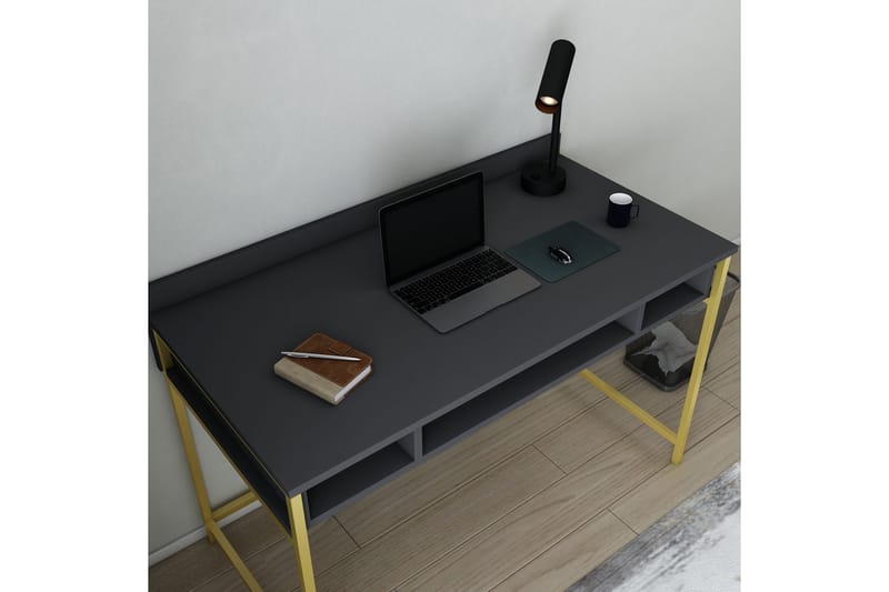 Malem Skrivebord 60x74,8x120 cm - Guld/Antracit - Skrivebord