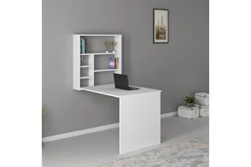 Mcmillan Vægskrivebord 90 cm med Opbevaring Hylder - Hvid - Møbler - Borde - Kontorbord - Skrivebord