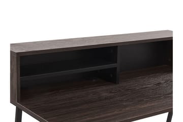Mekesha Skrivebord 100 cm med Opbevaring Hylder - Mørkebrun - Møbler - Borde - Kontorbord - Skrivebord