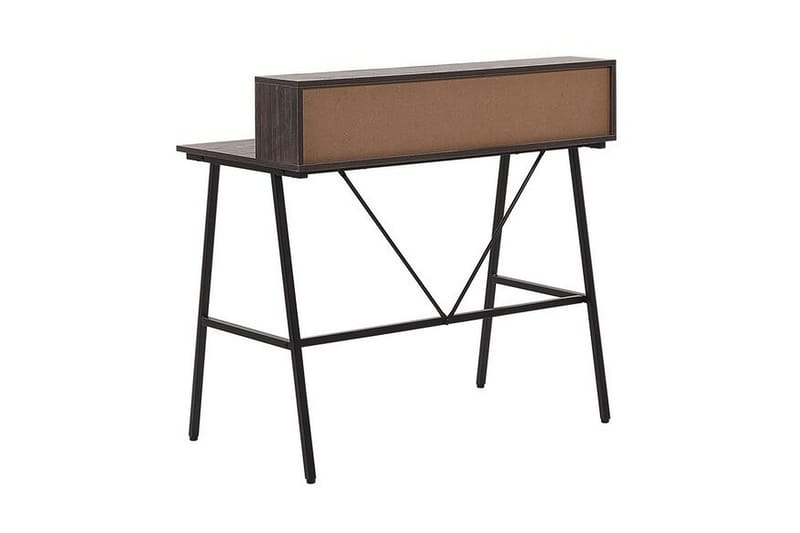 Mekesha Skrivebord 100 cm med Opbevaring Hylder - Mørkebrun - Møbler - Borde - Kontorbord - Skrivebord