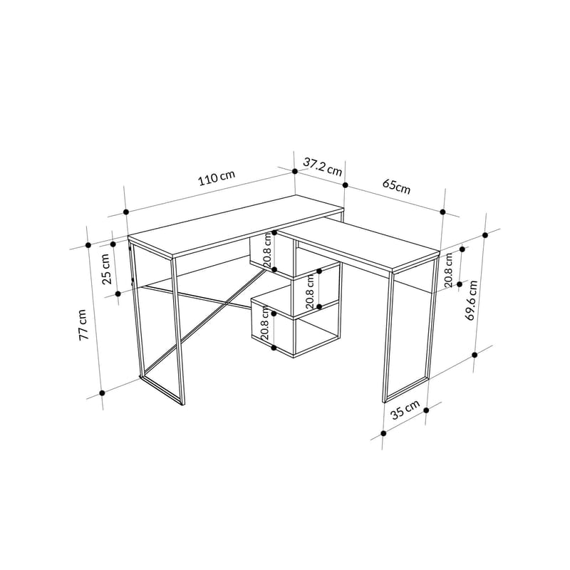 Menora Skrivebord 110 cm - Eg - Møbler - Borde - Kontorbord - Skrivebord - hjørneskrivebord