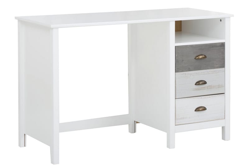 Meridian Skrivbord 140 cm - Hvid/Lysegrå/Mørkegrå - Møbler - Borde - Kontorbord - Skrivebord
