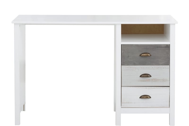 Meridian Skrivbord 140 cm - Hvid/Lysegrå/Mørkegrå - Møbler - Borde - Kontorbord - Skrivebord