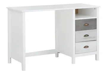 Meridian Skrivbord 140 cm - Hvid/Lysegrå/Mørkegrå - Møbler - Borde - Kontorbord - Skrivebord