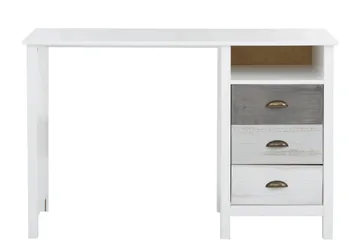 Meridian Skrivbord 140 cm - Hvid/Lysegrå/Mørkegrå - Møbler - Borde - Kontorbord - Skrivebord